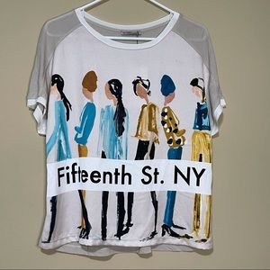 NWT Zara Graphic Shirt Fifteenth Street NY | Small